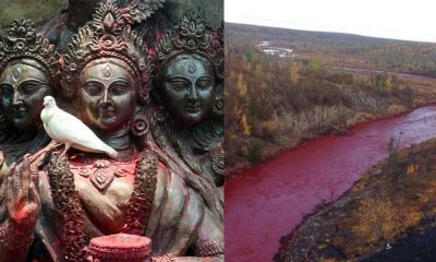 The river water becomes red due to the goddess' menstruation